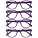 Opulize Pop 4 Stuks Purper Afstand Bril Kortzichtig Retro Ronde Mannen Vrouwen Scharnieren Met Veer MMMM2-5 -2,50