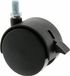 AMIG meubelwiel/zwenkwiel met rem - 1x - D50mm - M10 schroefbevestiging - 50kg - zwart