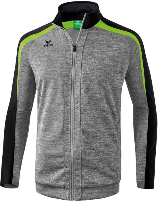 Erima Liga 2.0 trainingsjack Sportjas Volwassenen - Grey Melange/Zwart/Green Gecko | 4043523857160