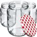 KADAX Inmaakpotten, jampotten, 720 ml, rood geruit, 8 stuks