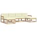 vidaXL Ensemble de canapés d'extérieur 6 pièces Blanc et crème