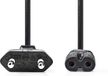 Nedis Stroomkabel - Euro Male - IEC-320-C7 - Recht - Recht - Vernikkeld - 5.00 m - Rond - PVC - Zwart