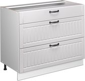 Vicco Keukenonderkast Fame-Line, Wit Landhuis/Wit, 100 cm zonder werkblad