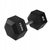 HMS Hex Pro Dumbbell 45kg - Gecoat, Rubberen Handvat