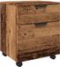 vidaXL Dossierkast - verrijdbaar - 45x38x54cm - bewerkt - hout - oud - houtkleurig