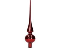 Decoris Kerstboom piek - donkerrood - 26 cm - glas - glans