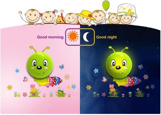 JP4kids nachtlampje Caterpillars JP-HY024 - groen