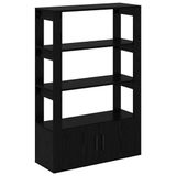 vidaXL Dressoir Zwart Eiken 30 x 80 x 119,5 cm Bewerkt Hout