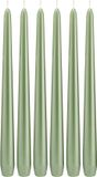 Trend Candles 6x Pastelgroene Parelmoer Dinerkaarsen 30 cm 13 Branduren