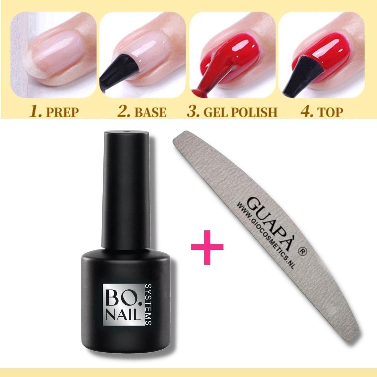 GUAPÀ Top Coat 7ML - Gellak - Polygel - Acryl Nagels - Blijvend Glanzende Nagels -High Shine No Wipe Top Gel - met Nagelvijl