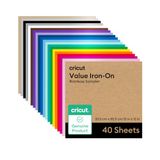 Cricut® Value Iron-On, Rainbow Sampler - 12" x 12" (40 ct) - HTV Warmteoverdracht Vinyl