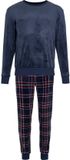 Pastunette - Northern Checks - Pyjama - Velours Fleece - Blauw - Geruit - Maat L