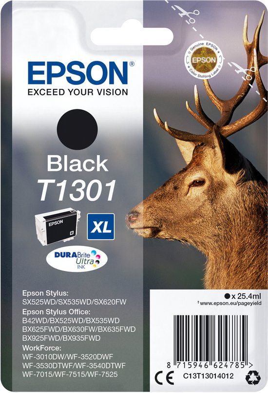 Epson T1301XL Black Ink Cartridge - High Capacity