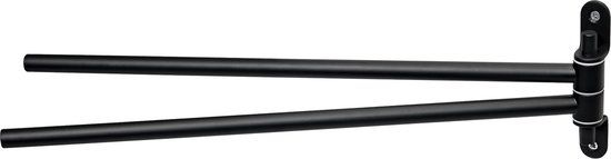 Generiek Haceka Ixi Dubbele Handdoekhouder Draaibaar Mat Zwart RVS 39cm