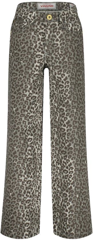 Vingino Cassie Leopard Meisjes Jeans - Dark Grey Vintage