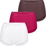 Sloggi Maxislip Originals Basic Vrouwen 3-pack Effen Katoen/Spandex Rood Combinatie