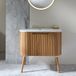 Hudson Reed Chalton 80cm Chêne nervuré incurvé meuble de salle de bain design moderne