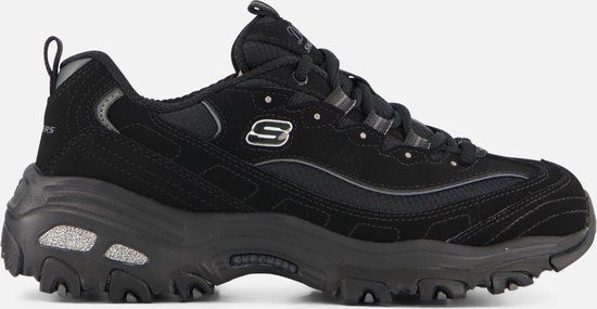 Skechers D'Lites Biggest Fan Zwart Leer - Dames - Maat 39