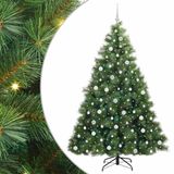 vidaXL Kunstkerstboom met 300 LED, Standaard, Groen, 210 cm, PE en PVC