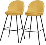 ML-Design Barkruk set van 2 mosterd 52x102x50 cm met rugleuning en voetensteun tot 120 kg