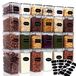 Lot de 24 boîtes de conservation avec couvercle, boîtes de rangement pour la cuisine, en polypropylène (PP), bocaux de conservation pour pâtes et céréales