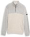 Tom Tailor - Troyer pull en maille avec mélange de textures - Taille L - gris blanc cassé faux colorblock