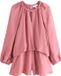 Next - Dames - Playsuit met gevlochten halslijn en ballonmouwen - Tall - Roze