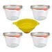 4 Mikken 4 weckglazen, ronde randglazen in valvorm, 250 ml, incl. accessoires