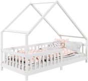 IDIMEX Lit pour enfant CORA 90 x 190 cm avec barrière de sécurité - Blanc