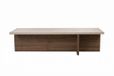 Asir - Table basse - Travertin, noyer - 120 x 45 x 30 cm