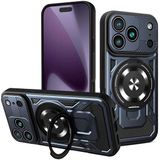 Techsuit Hoesje geschikt voor Apple iPhone 17 Pro - RuggedCam Back Cover - Geschikt voor MagSafe - Blauw