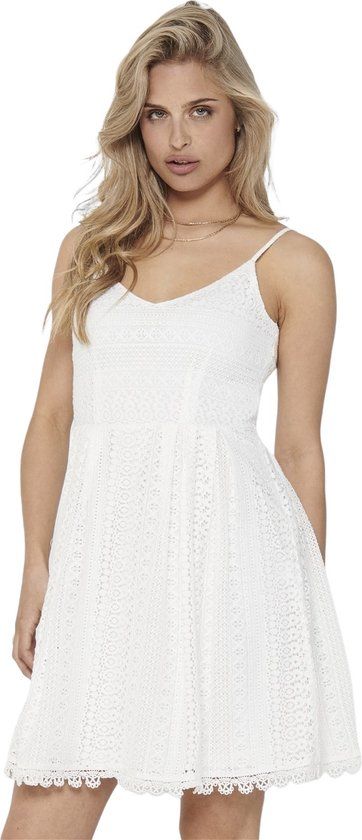 ONLY Women's Dress - Size 36 - White/Ecru - Cotton - Sleeveless - Casual