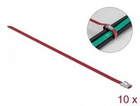 Delock Stainless Steel Cable Ties L 200 x W 4.6 mm red 10 pieces