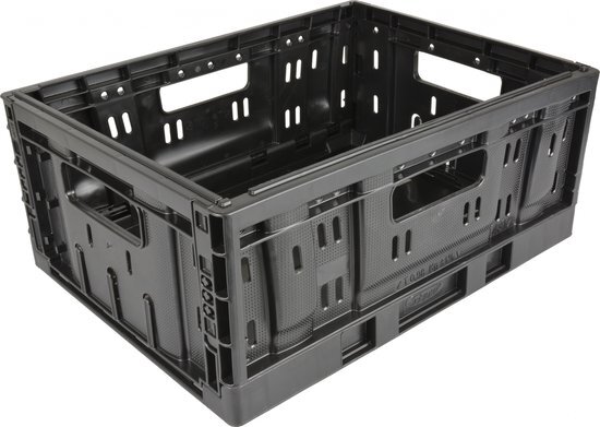 Steco Opvouwbare fietskrat - Zwart - 40x30x17cm