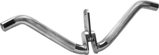 Gorilla Sports Triceps Curlgreep - 50 cm - Draaibaar - Chroom