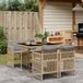 Prolenta Maison Exclusive Tuinset voor buiten, 5-delig, met kussens, mix van beige kleur, gemaakt van polyrotan