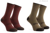 Rogelli Merino Wool Dames en Heren 2 pack Fietssokken - Bordeaux/Bruin