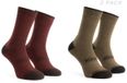 Rogelli Merino Wool Dames en Heren 2 pack Fietssokken - Bordeaux/Bruin