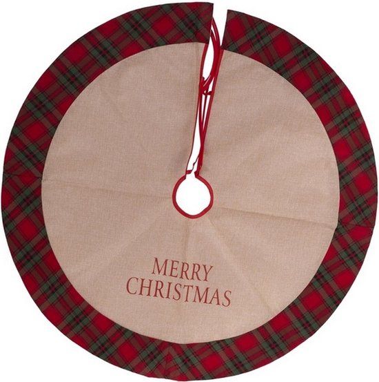 Christmas Kerstboomrok Jute 90 Cm - Rood/Beige/Multicolour