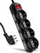 V-TAC Multiprise électrique - Noir - 12 prises avec interrupteur et câble de 1,5 m
