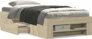 Maison Exclusive - Cadre de lit avec matelas, chêne sonoma, 90 x 200 cm, bois composite