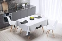Bonamaison Tafelkleed, Anti-Mold, Sneldrogend, Waterdicht, 100% Polyester Tafellaken, Willekeurig patroon, 140 x 140 Cm - Ontworpen en Vervaardigd in Turkije