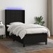 Maison Exclusive - Lit boxspring avec matelas et éclairage LED, noir, 80 x 200 cm, textile