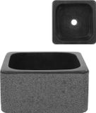 vidaXL Gootsteen 30x30x15 cm riviersteen zwart