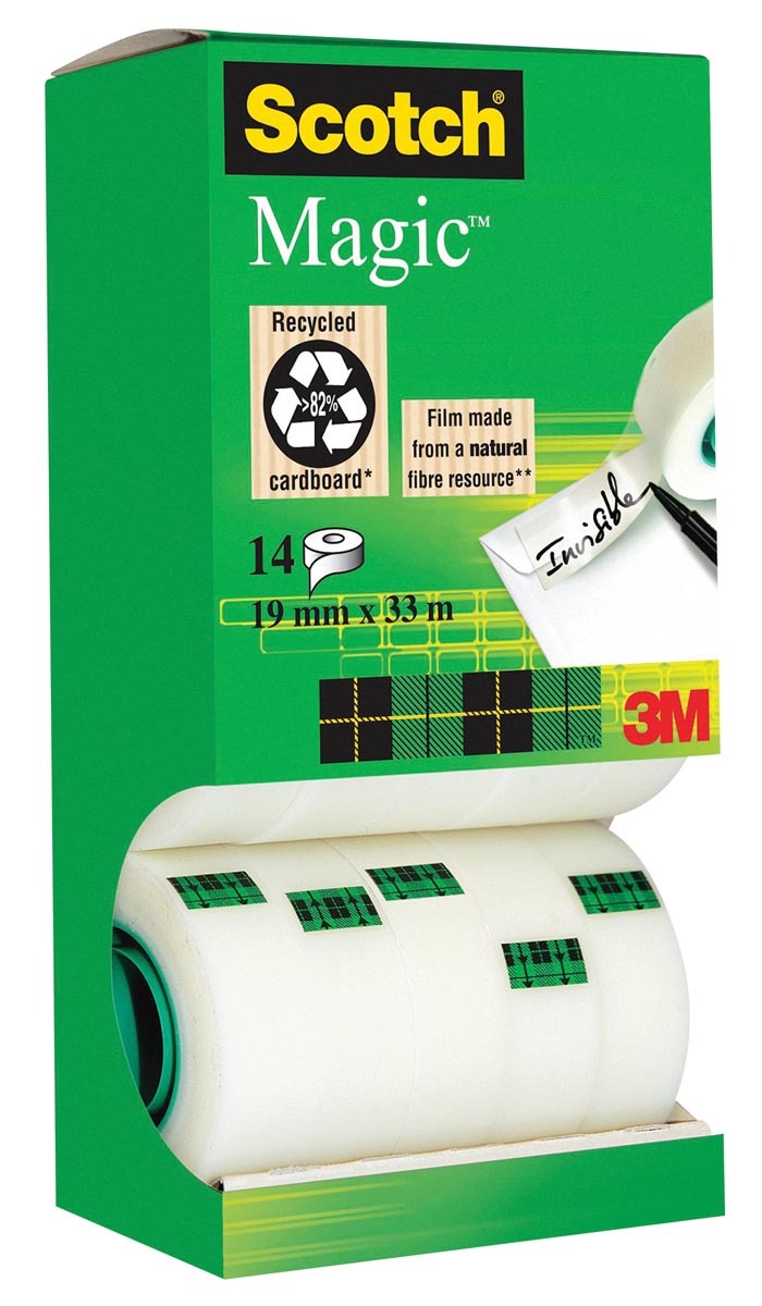 Scotch plakband Magic Tape value pack met 14 rollen waarvan 2 gratis