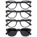 Opulize Pop 4 Stuks Leesbril Met Zon Lezer Retro Ronde Glad Mat Grijs Mannen Vrouwen RRRS2-7 +3,00