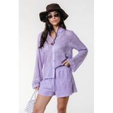 Colourful Rebel Regular Waist Casual Short Crochet Lavendel