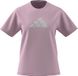 adidas Mujer TEXTURED GINGHAM BIG LOGO GRAPHIC T-SHIRT, clear pink, S