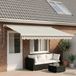 Maison Exclusive - Pare-soleil manuel, 5 x 3 mètres, rayé gris clair et blanc