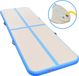 Gymnastiekmat met pomp opblaasbaar 400x100x10 cm PVC blauw